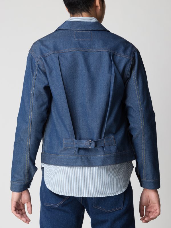 BN Natural Blue Selvedge Denim Green Cast Work Shirt - Image 6