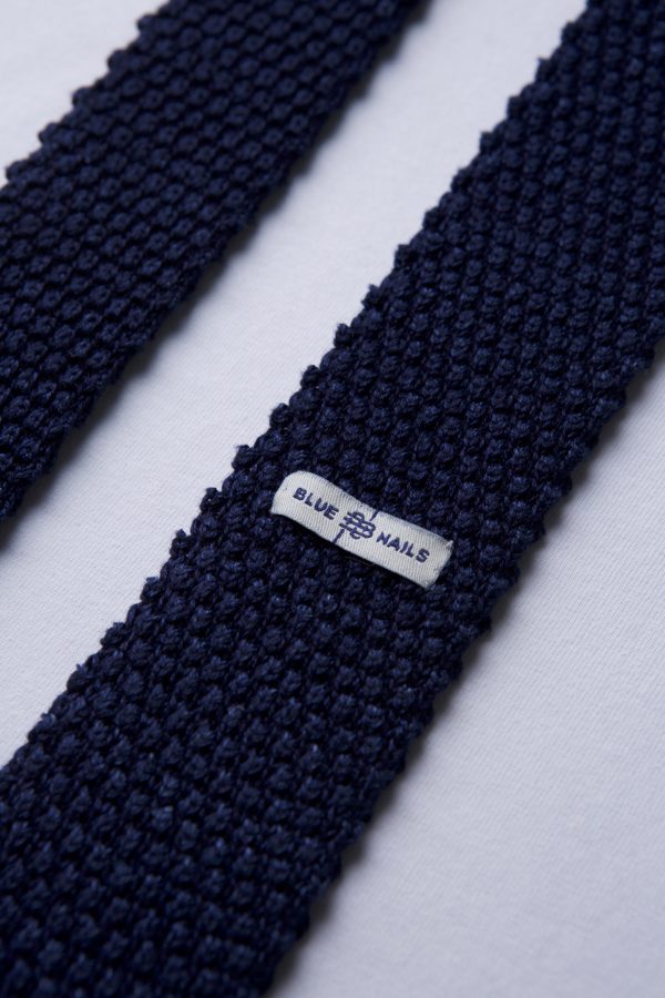 BN Natural Blue Knit Necktie (Dark Blue) - Image 4